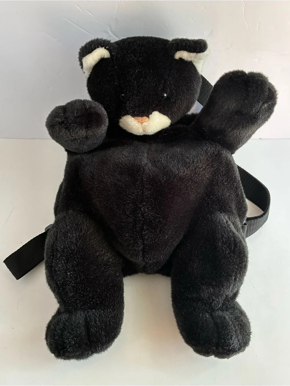 Vintage Mango Kids Black Cat Plush Backpack